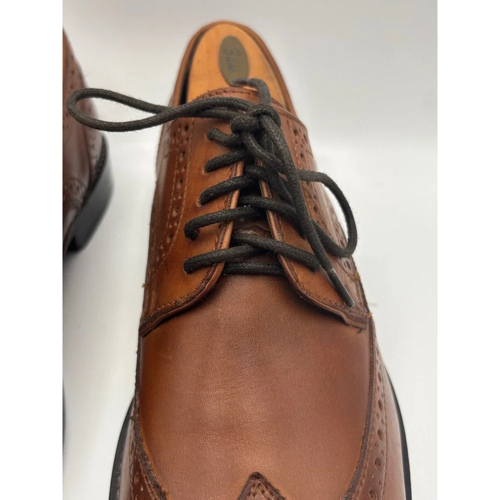 Nunn Bush Men's 9M Brown Leather Wingtip Brogue Comfort Gel Oxford Dress Shoes